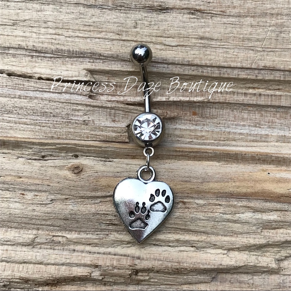 Heart Animal Paw Belly Button‎ Ring